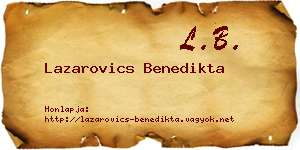 Lazarovics Benedikta névjegykártya